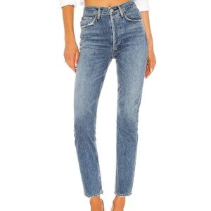 AGOLDE Riley High Rise Crop in Frequency